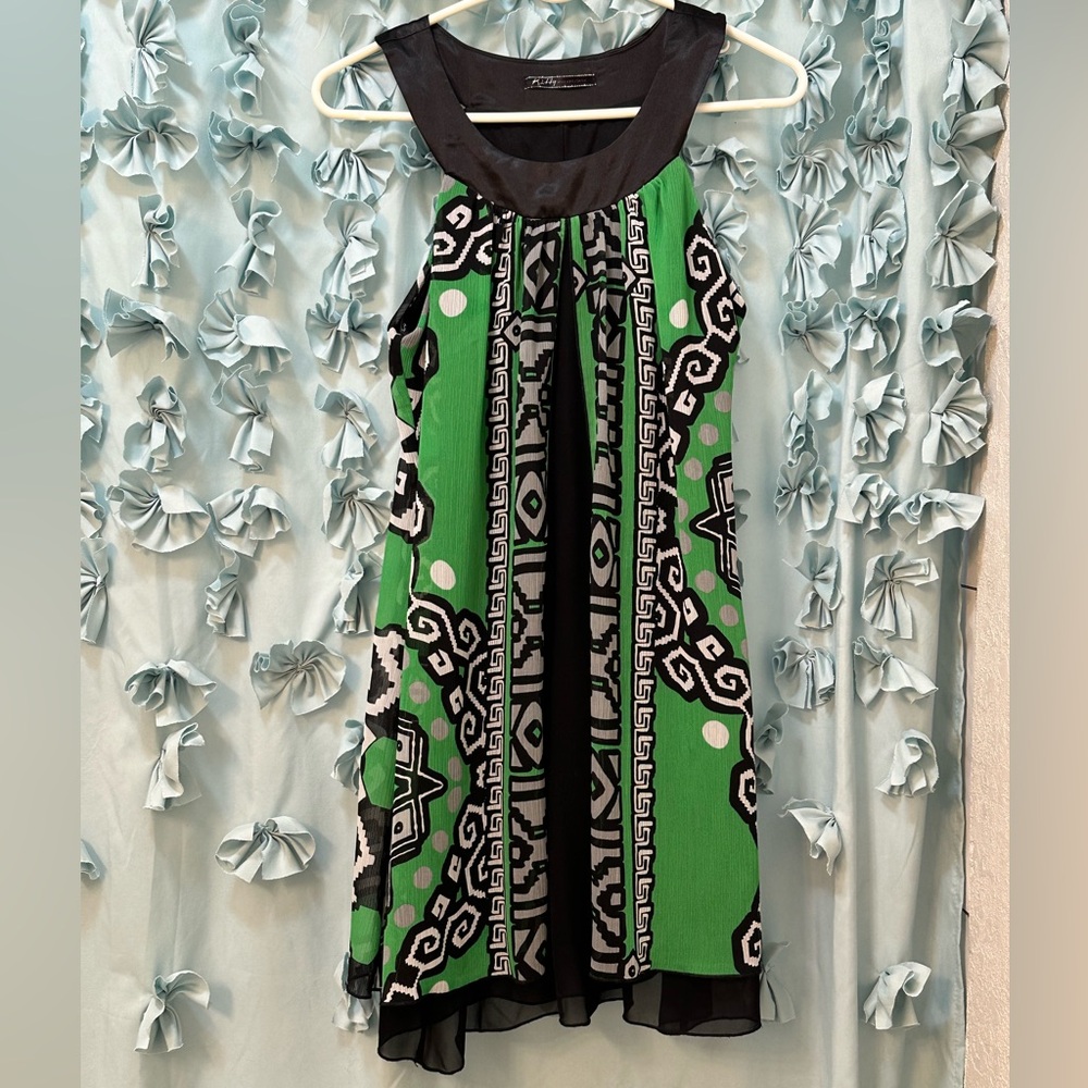 Green and black halter top mini